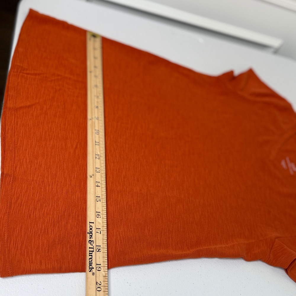 J. Jill Pima Cap Sleeve V-Neck‎ Tee Women's Size XS Rust Classic Minimalist - Picture 5 of 9
